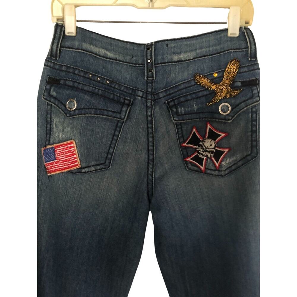 Cache Contour Elaborate Embellished Jean Pant Size 4/6 Denim Stretch $188 NWT